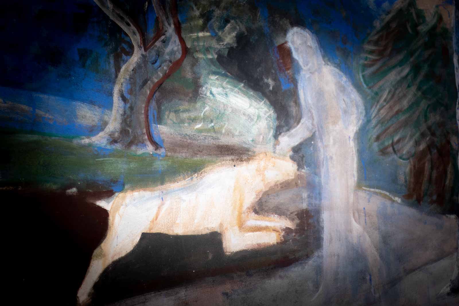 Murale cibiana di cadore dolomiti Al tornà della fede