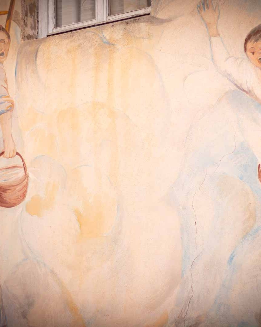 Incendio a Pianezze Murale cibiana di cadore dolomiti