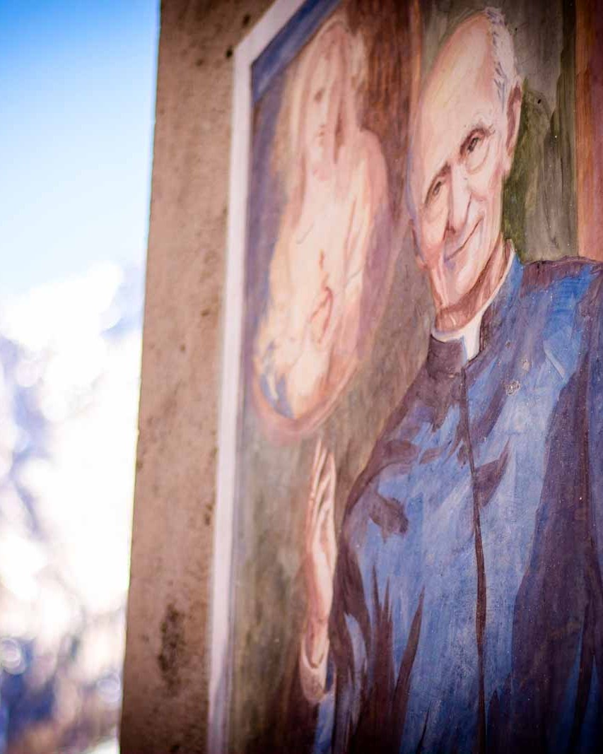 Don Egidio, Murale cibiana di cadore dolomiti