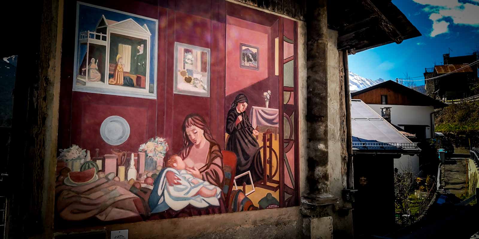 Al Garmal de medalana, Murale cibiana di cadore dolomiti