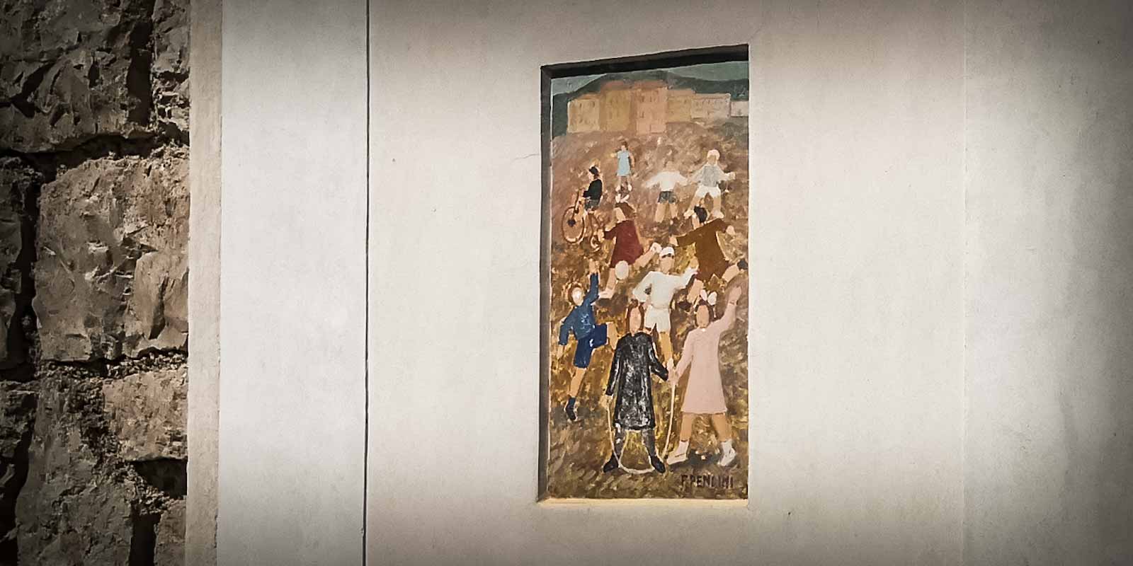 giochi di bimbi Murale cibiana di cadore dolomiti