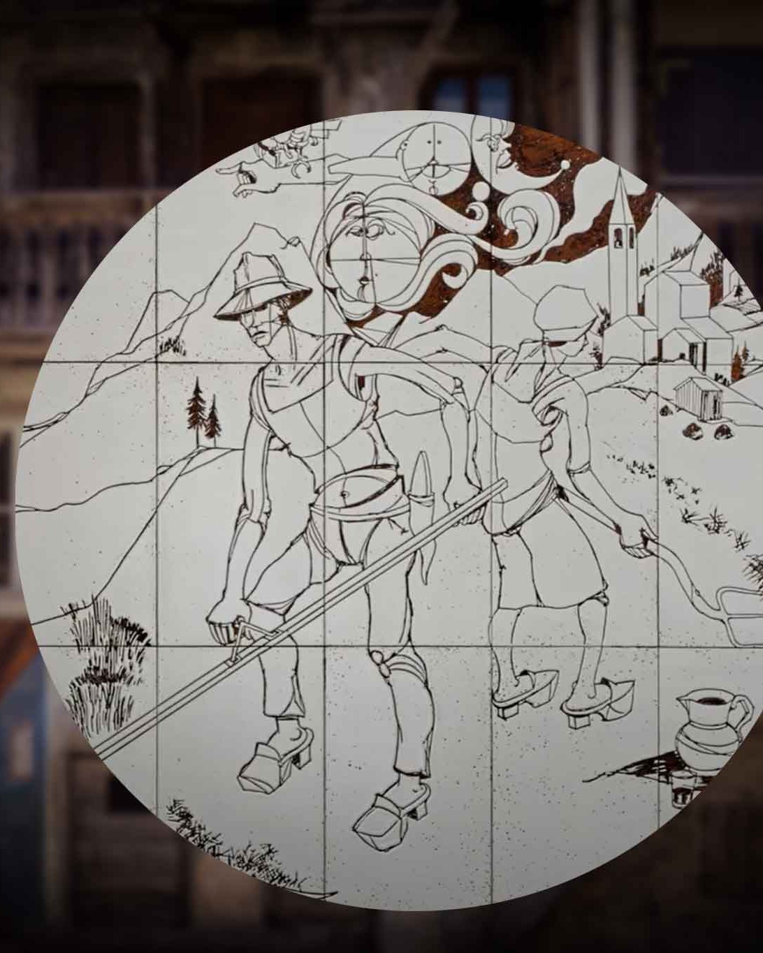 I Segantin murale Cibiana di Cadore