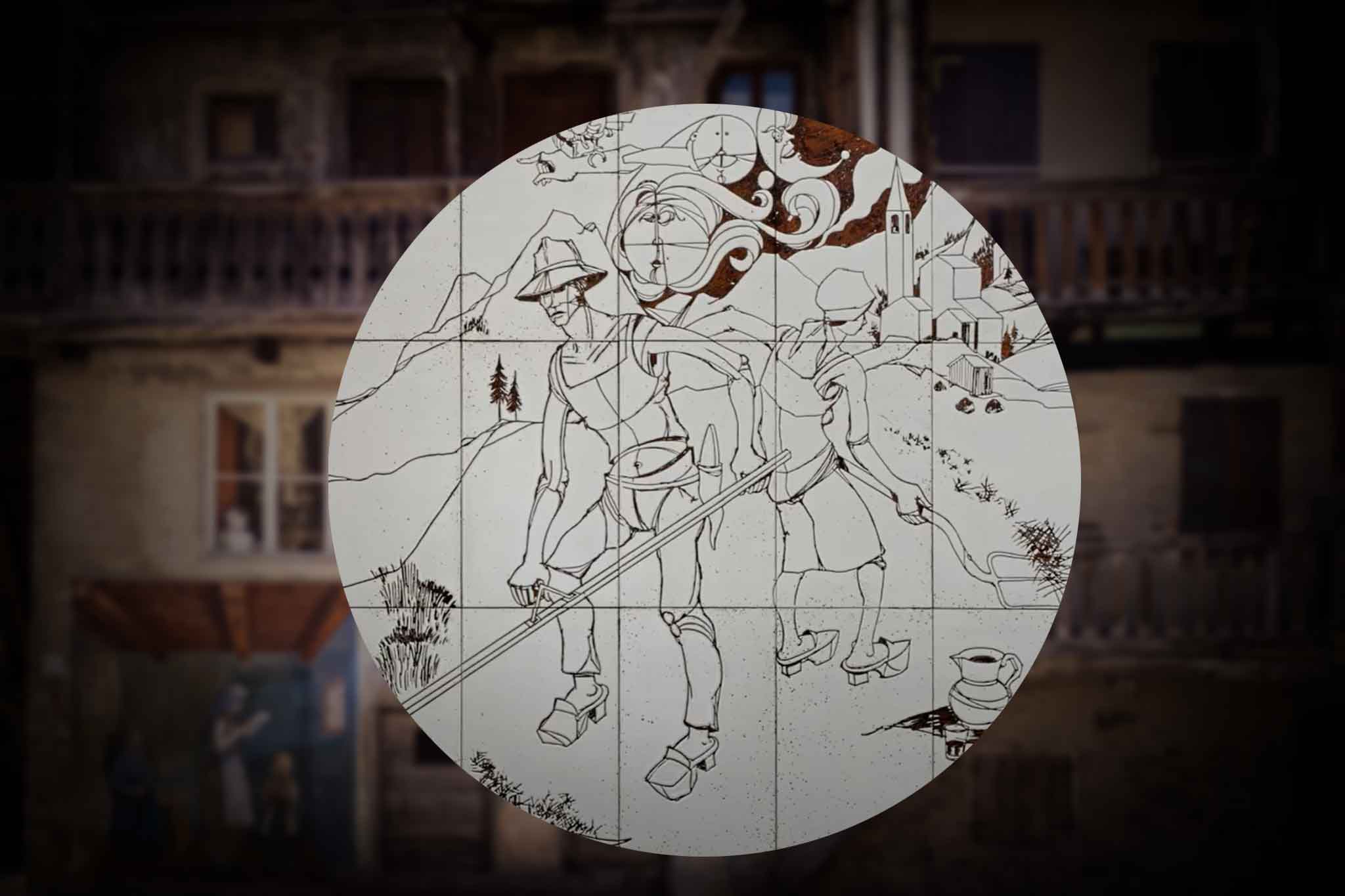 I Segantin murale Cibiana di Cadore